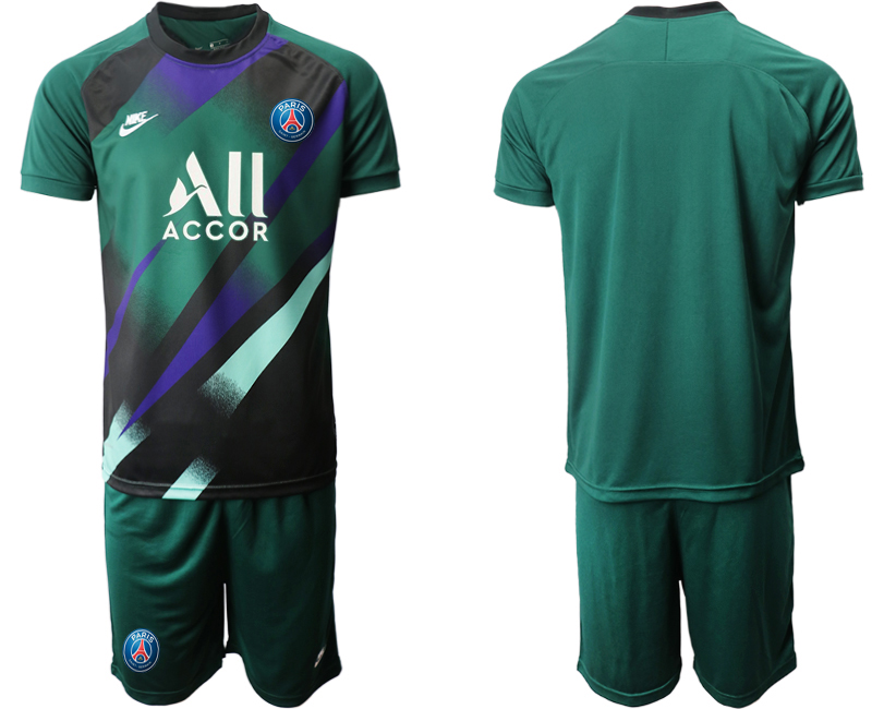 Men 2020-2021 club Paris St German Dark green goalkeeper Soccer Jerseys->paris st german jersey->Soccer Club Jersey